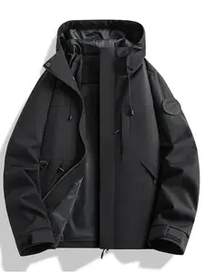 2026 New Outdoor Hooded Climbing Couple Jacket, Spring Autumn Windproof Waterproof Breathable Fashion Pure Color Coat