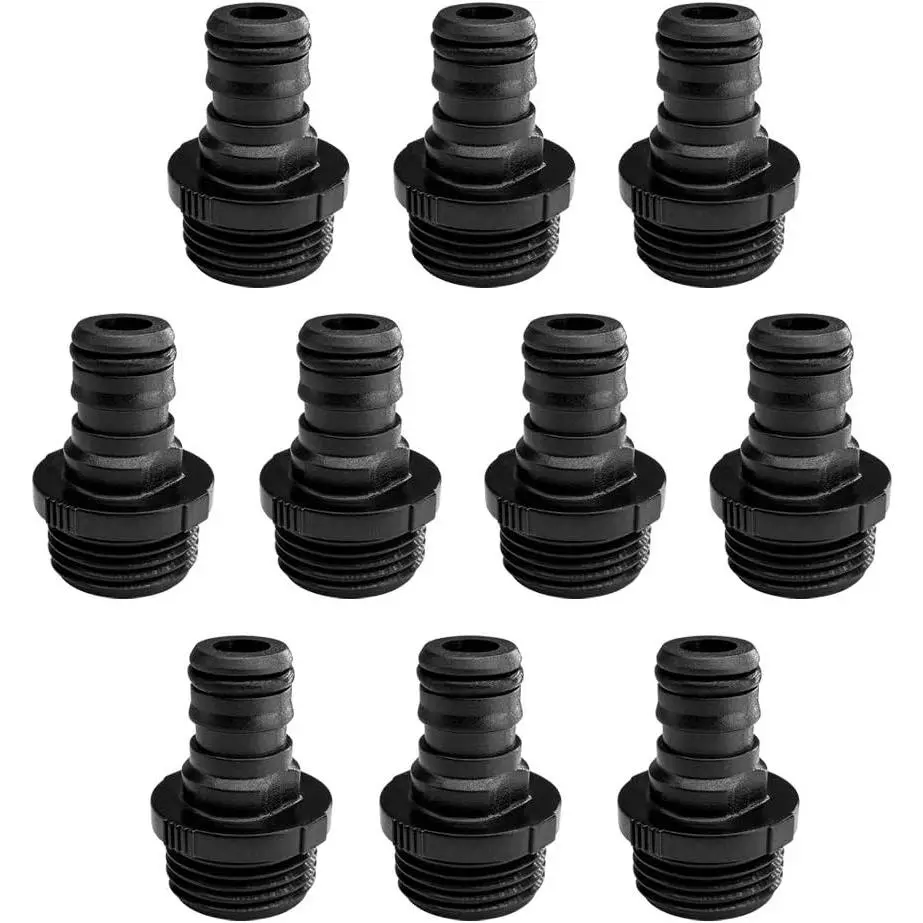 10 Pack Plastic Garden Hose Quick Connect Fittings Male Hose Quick Connector Adapters 3/4 Inch GHT Male Nipples Quick Release Kit for Water Hose Coupling