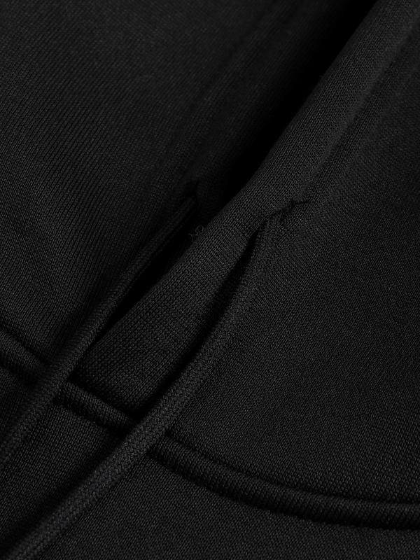 Men's Gothic Font Print Hoodie Set, Fitted Warm Winter, Street Style Jogger Pants, Comfortable No Match Needed