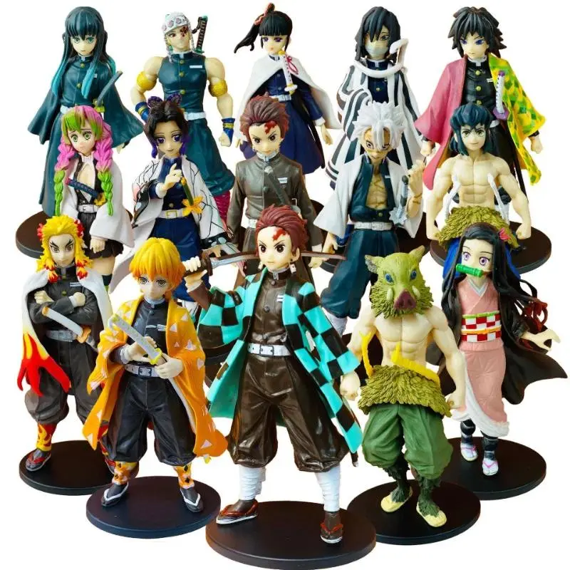 Anime Demon Slayer Action Figures Kimetsu No Yaiba Shinobu Nezuko PVC Dolls Model Collection Ornaments Japan Derivatives Toys