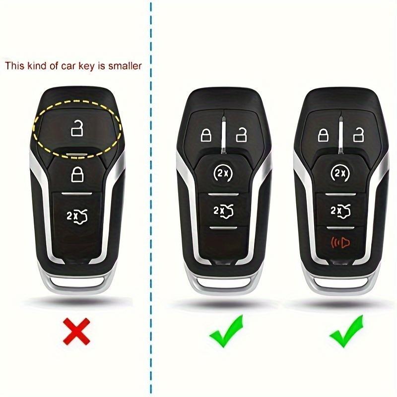 Carbon Fibre Pattern Car Key Case with Key Ring, Durable Car Key Protector, Car Key Cover, Car Key Accessories, Car Key Holder for Ford Explorer Edge Mustange Fusion