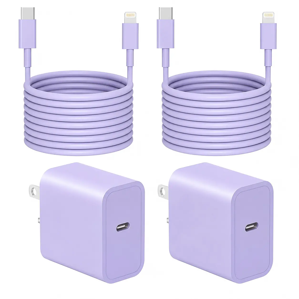 20W Fast Charger for iPhone, 2-Pack USB-C Wall Charger with 10FT Extra Long Charging Cable, Fast Charging Block Compatible with iPhone 14/13/12/11 Pro Max Plus Mini & iPad