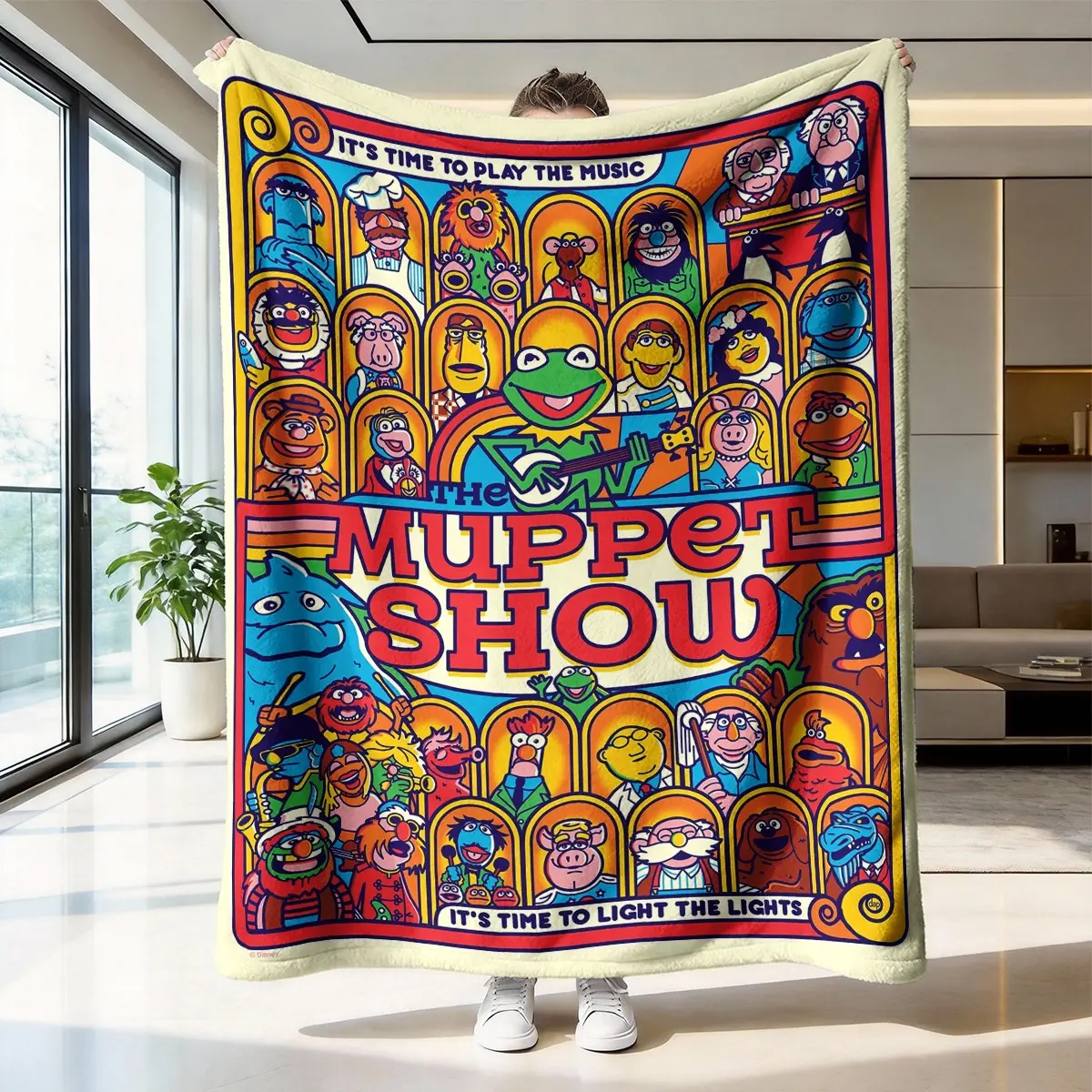 Muppet Show Flannel Blanket, Soft and Skin-Friendly, Warm Sofa Bedroom Nap Blanket, Multi-Scene Use, Cozy and Comfortable