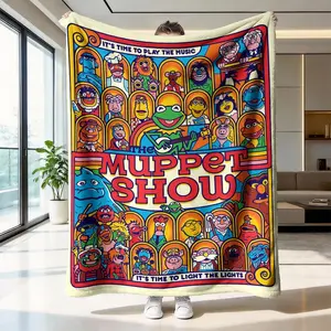 Muppet Show Flannel Blanket, Soft and Skin-Friendly, Warm Sofa Bedroom Nap Blanket, Multi-Scene Use, Cozy and Comfortable
