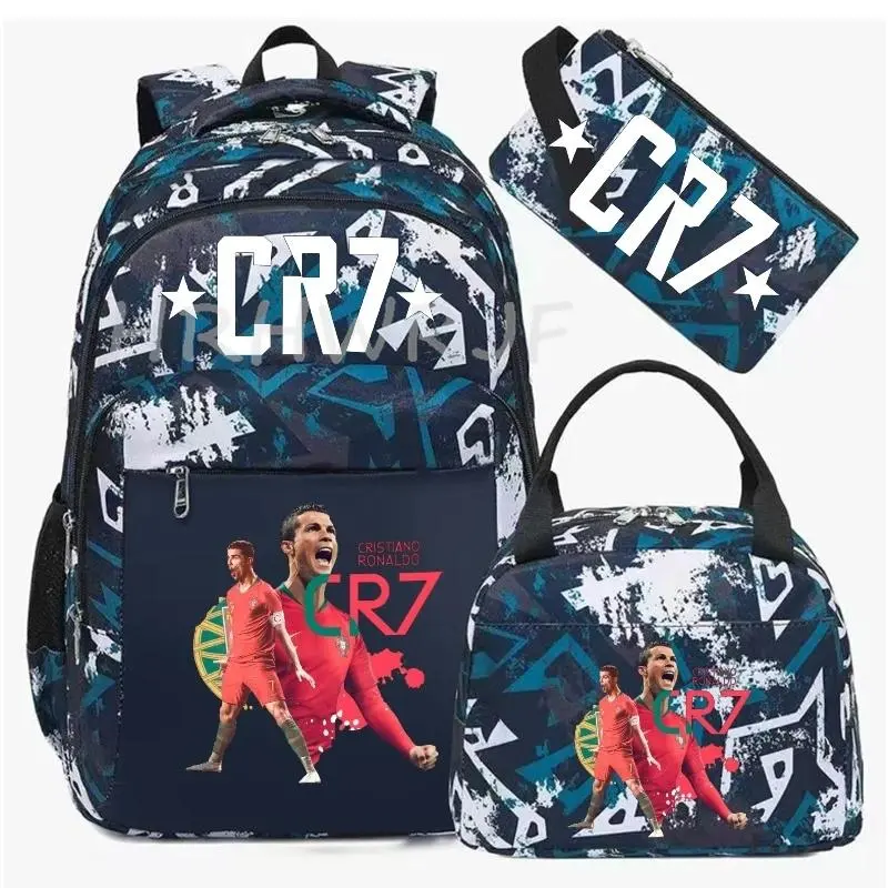Sports CR7 Camouflage Backpacks With Lunch Bag Men&Women's Casual Canvas School Bags Simple Dual-Shoulder Bag Laptop Travel Bag
