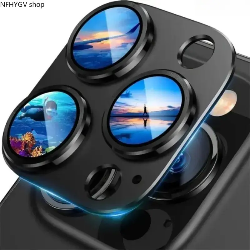 2-Pack Sleek Tempered Glass Camera Lens Protectors Compatible With iPhone Series, Shockproof Anti-Scratch Lens Cover Durable Protective Accessory For Daily Phone Lens Guard Matching
