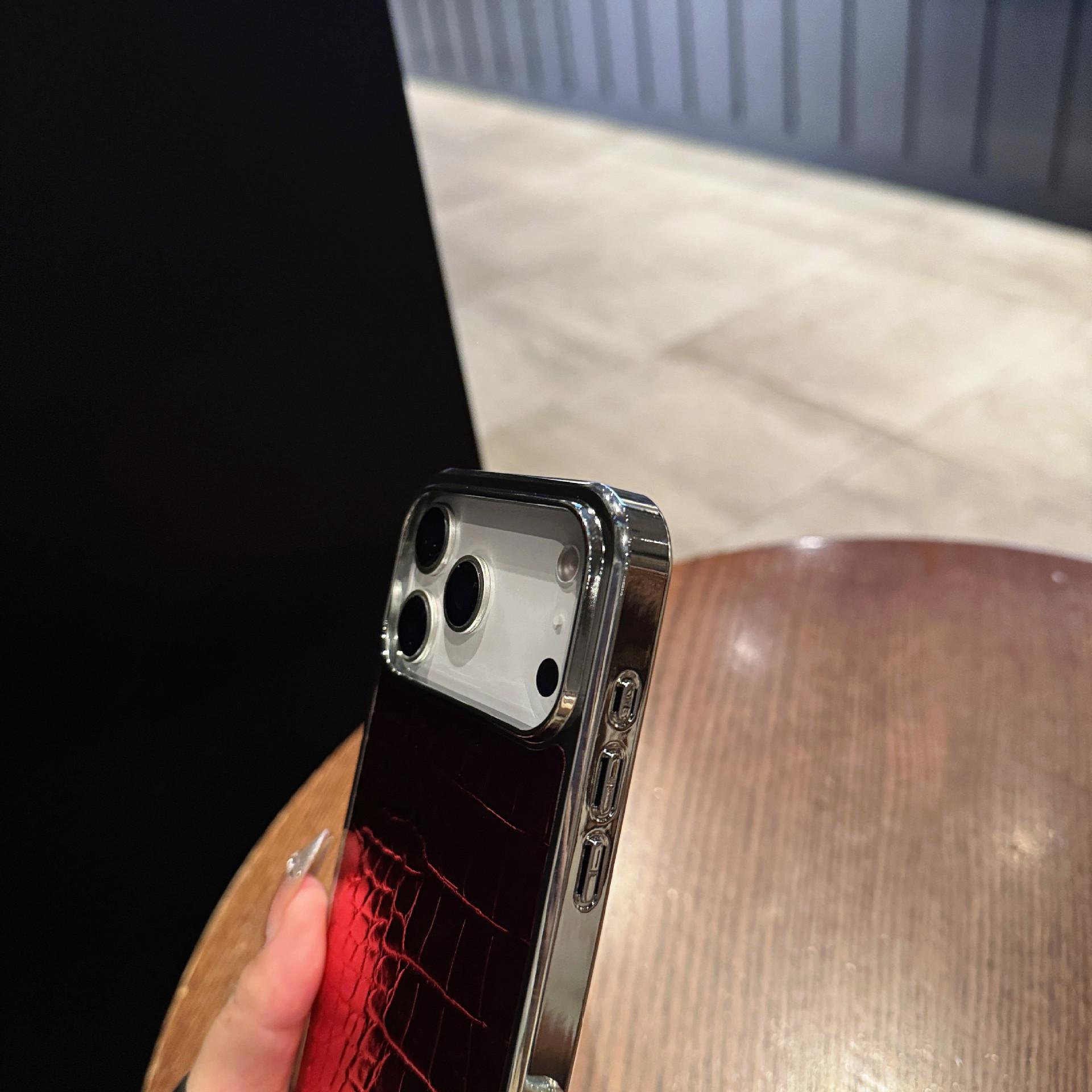 Iridescent Electroplated crocodilePattern Case Suitable for iPhone17, iPhone 16 Pro Max, Vegen Crocodile Leather, high-end feel, anti-drop protective cover