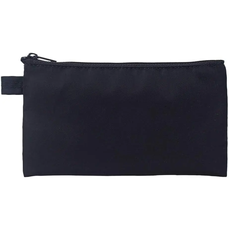 Money Bag with Zipper Lightweight Nylon Waterproof Coin Change Purses (Black,1)