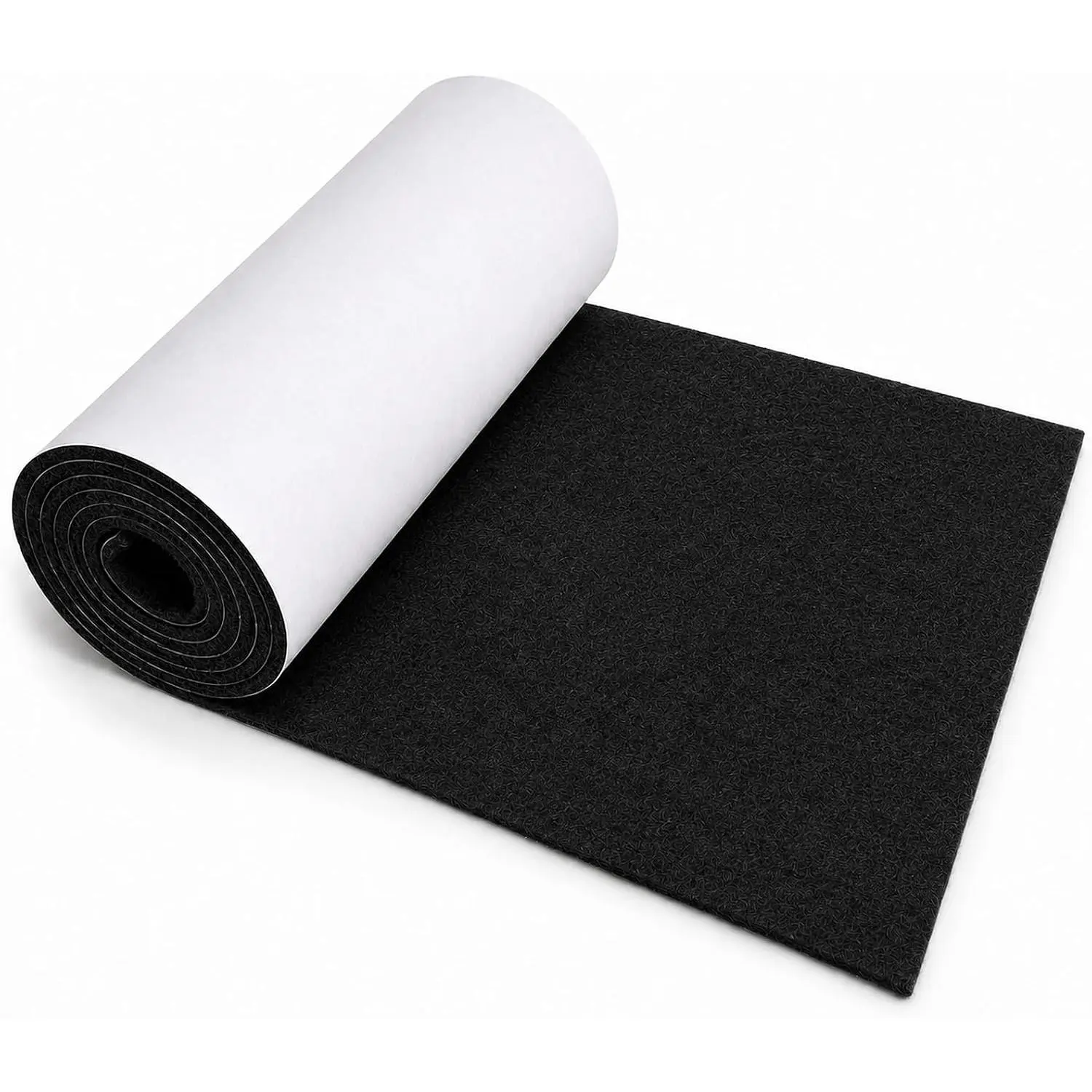Felt Furniture Pads, 40 x 5 x 0.12 Inch Adhesive Backed Felt Strips, Heavy Duty Felt for Protecting Tables Chairs and Hardwood Floors, Non Slip Self Adhesive Cuttable Felt Tape (1, Black, 40in)