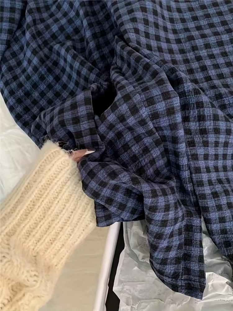 Women's Casual High-Waisted Plaid Loose Wide-Leg Pants, Sports & Outdoor Jogger Clothes