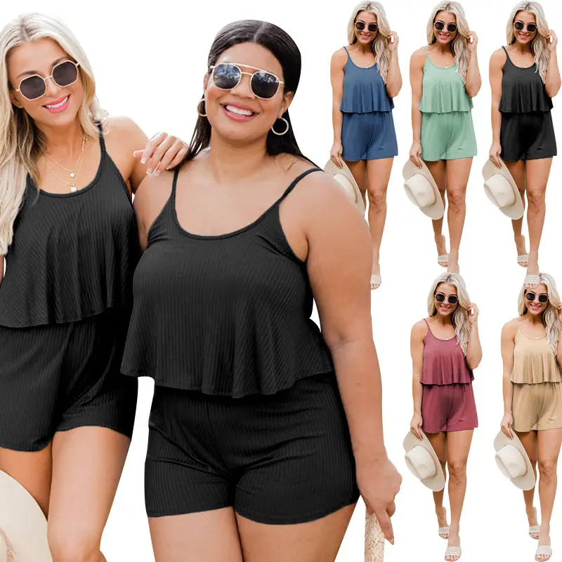 Soft Fabric Solid  Two Piece Camisole For Women Sexy Loose Cut Casual Matching Shorts Summer Daily Wear Suit