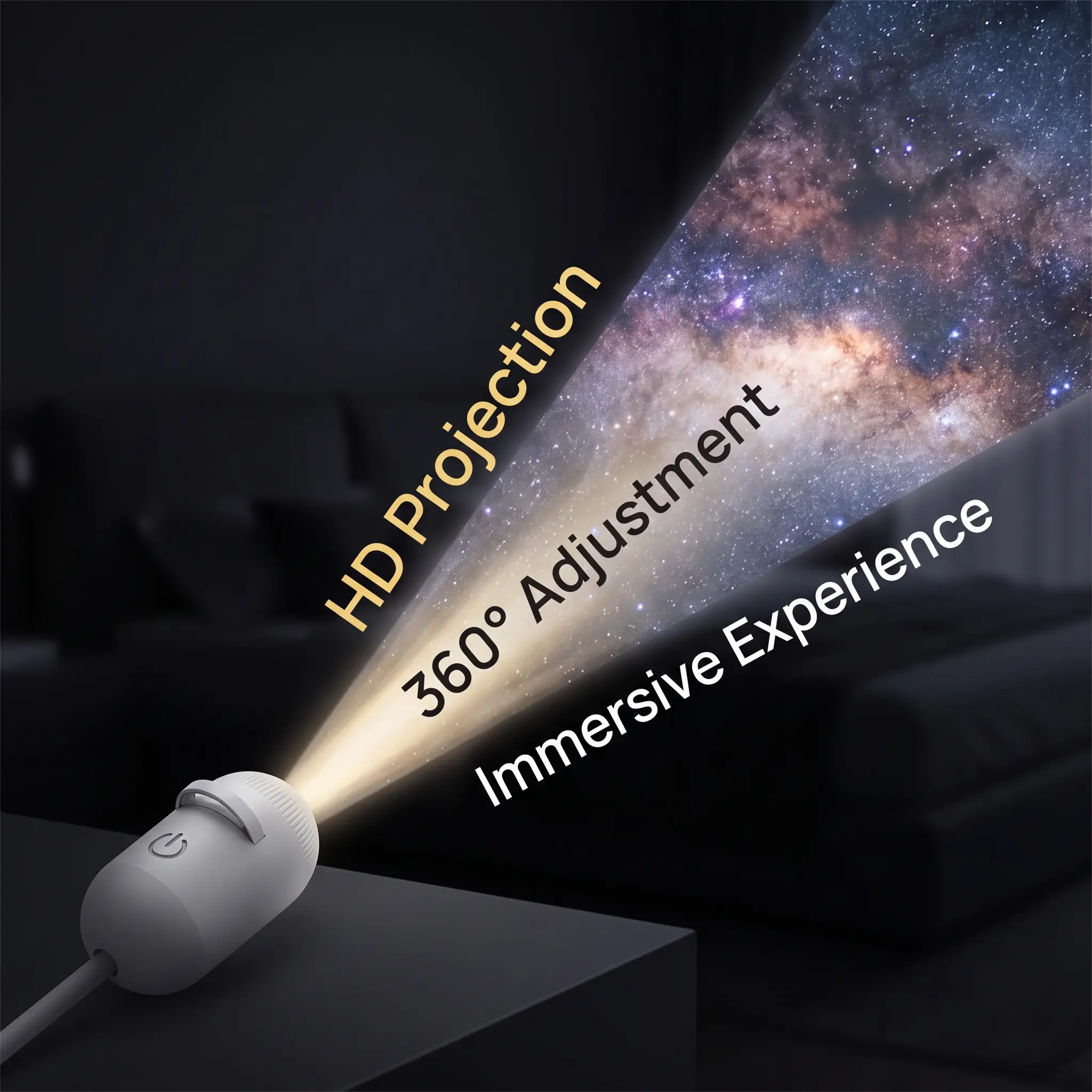 2-in-1 Starry Sky Galaxy Projector Light, Dual Mode Rotating Star Nebula Night Light, USB Powered Ceiling Star Projection Lamp for Bedroom Decor & Ambient Lighting