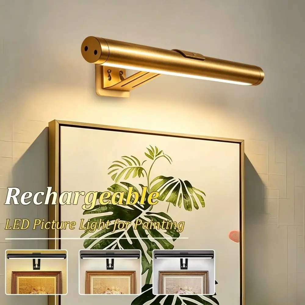 Wall-Mounted Rechargeable Mirror Light, Adjustable LED Makeup Lamp, Soft Glow No Flicker, Bathroom Vanity Illumination