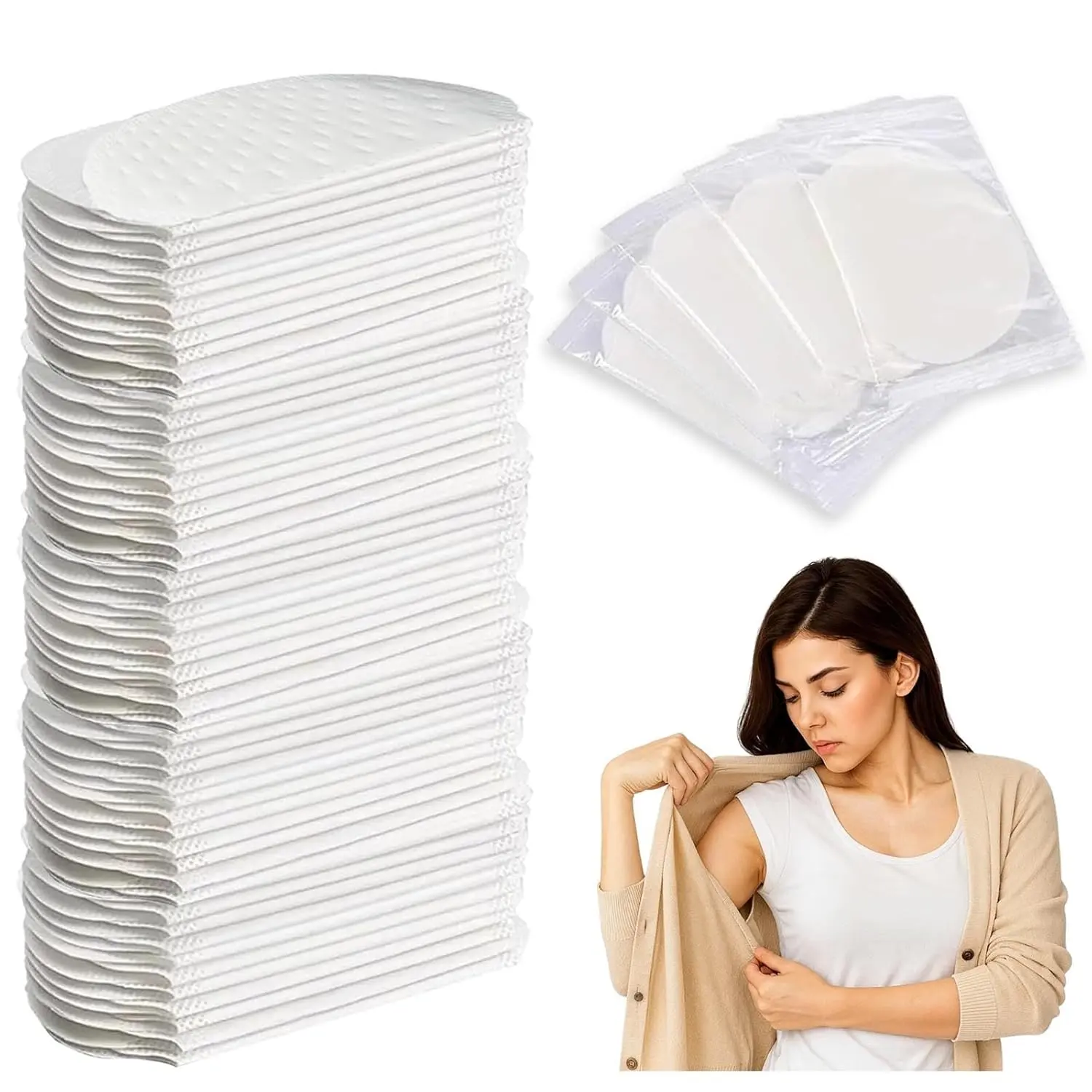 Underarm Sweat Pads, 50 Pack Disposable Armpit Sweat Guards for Women and Men, Invisible Absorbent Underarm Pads for Daily Sweat Protection