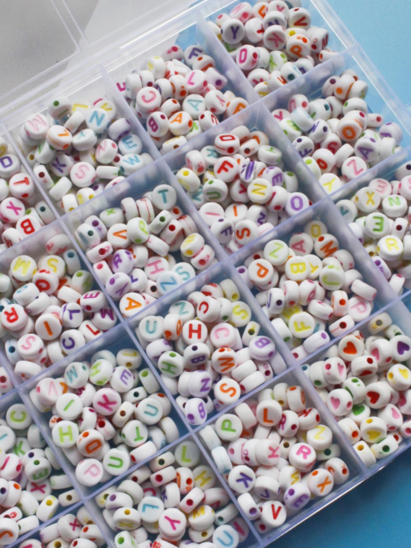 Customizable Letter Bead Set for Jewelry Making 100/200/500 Pieces, DIY Mix Beads, Perfect Artisan Craft Materials for Name Bracelets & Necklaces, Ideal for Women