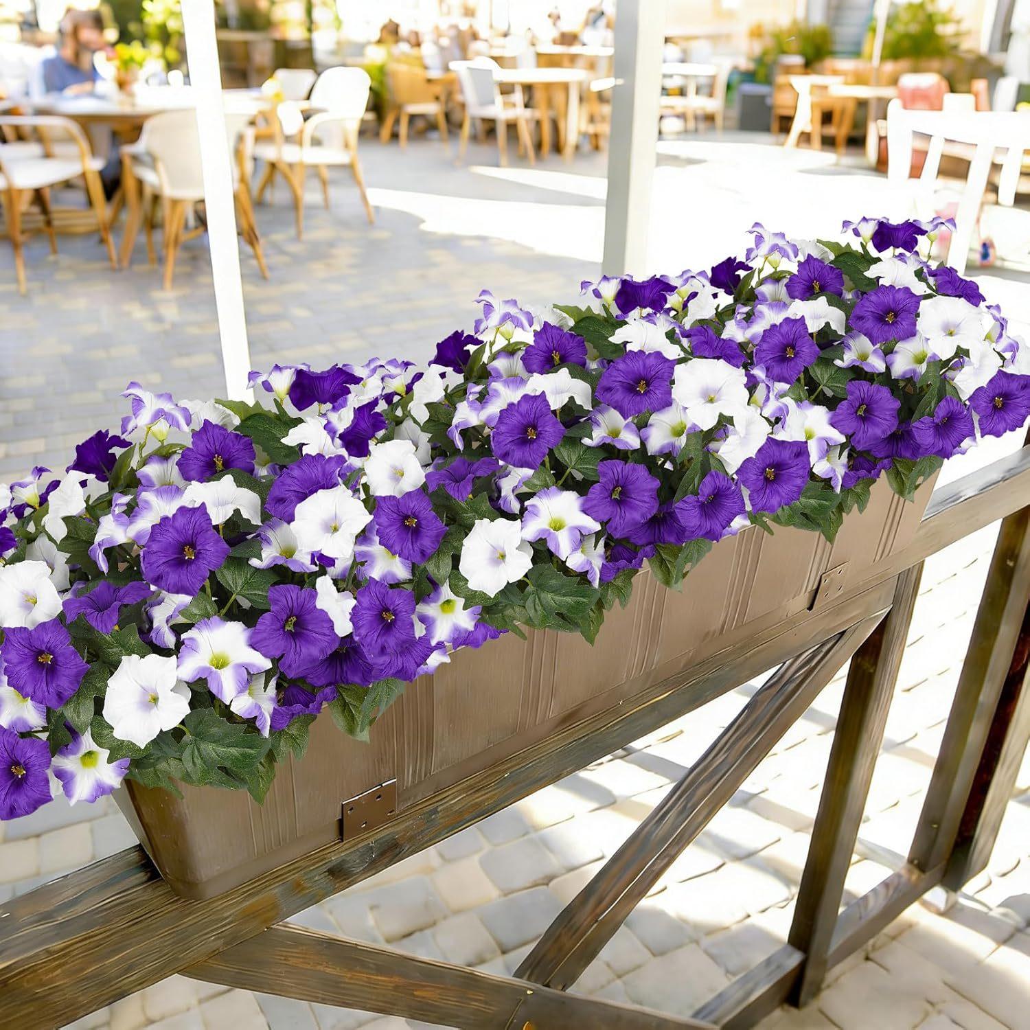 Artificial Fake Flowers Plants for Outdoor Decoration,2PCS Faux Decorative Flower for Home Garden, Porch, Window Box & Yard,Spring/Summer Artificial Flower Plant for Seasonal Celebrations