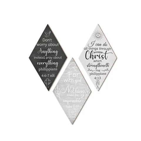 Christian Inspirational Rustic Home Wall Decor, 3 Counts/set Bible Verses Wall Decor, Motivational Art Inspiring Wooden Hanging Plaque, Ornaments