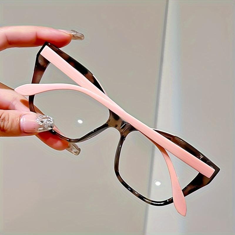 Fashion Colorblock Cat Eye Frame Reading Glasses, Stylish Eyeglass, Square Frame Eyewear, Anti- Light Glasses for Women, Fashion Eyewear Accessories for Daily Wear