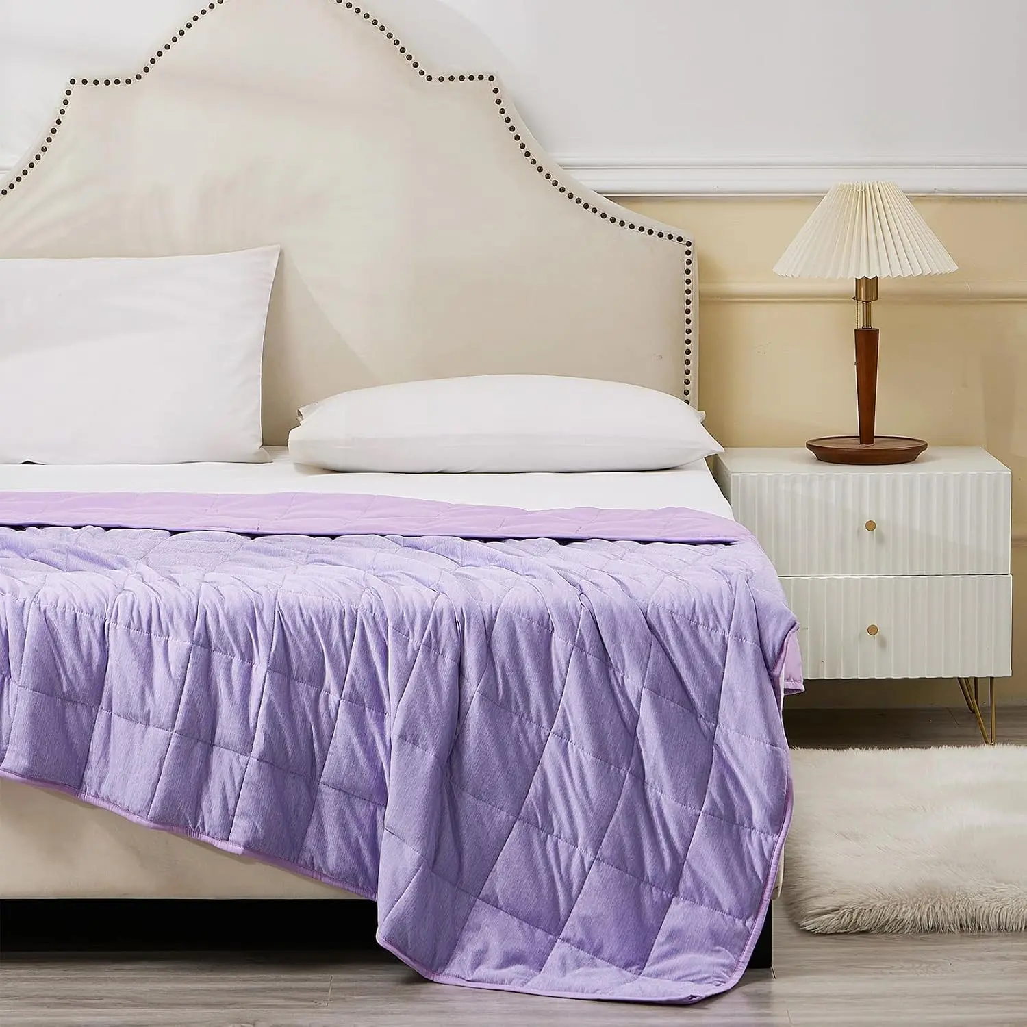 Weighted Blanket 10 Pounds Twin Size, Cooling Blanket for Hot Sleepers, Soft Bed Blanket Universal to All Seasons, 48''x72'' 10 LBS, Purple