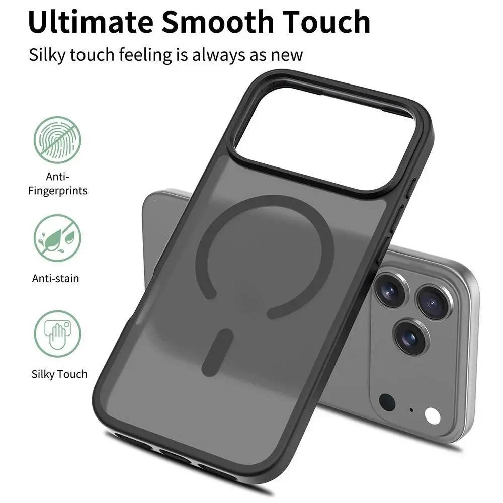 Magnetic Transparent Matte Phone Case For iPhone 17 16 15 14 13 Pro Max 17Pro For Magsafe Wireless Charging Hard Protect Cover