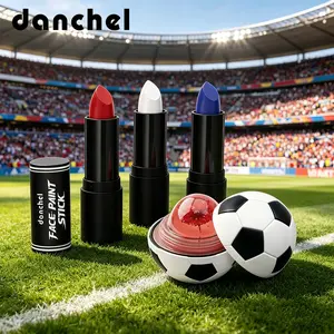 danchel Creative Face & Body Paint Stick & Soccer Flower-Embedded Color-Changing Lip Balm, All-in-one for Fan Makeup Look, Long-Lasting & High Pigmented, Portable for On-the-Go, Ideal for Cosplay, Sports, Parties & Festivals