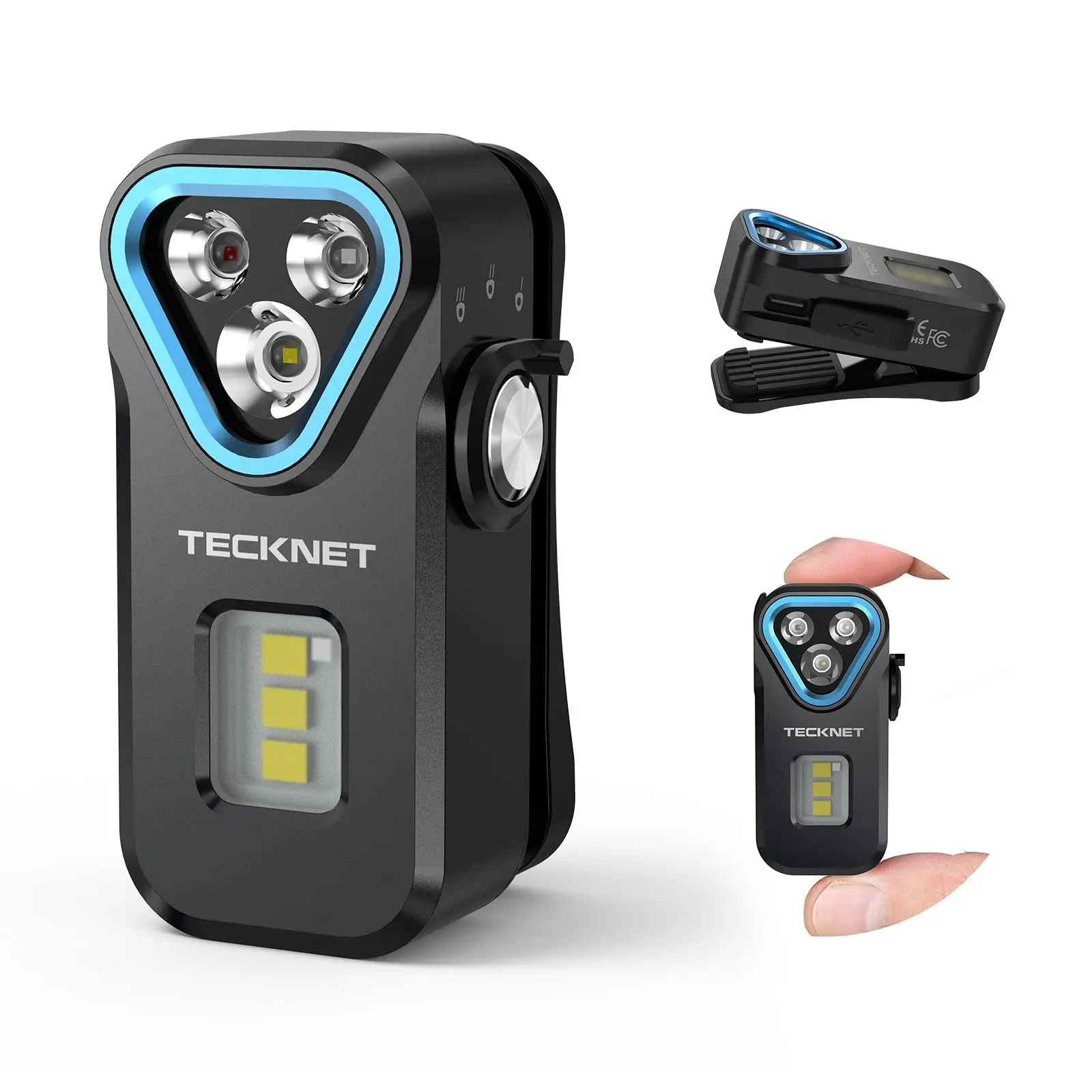 TECKNET Rechargeable EDC LED Flashlight with Clip/Mag Mount, 650 Lumens Bright Aluminum Body Light, 7 Multi-Modes, IPX6 Waterproof for Campers Hikers, Outdoor & Home Emergencies, Led Lights, Pocket Torch