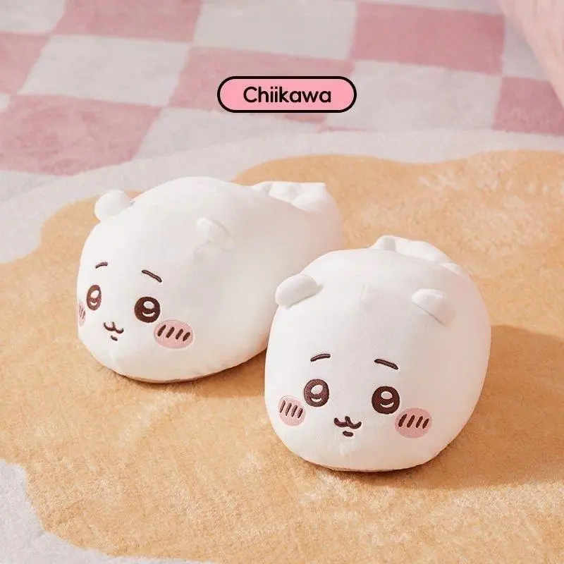 Cartoon Anime Chiikawa Plush Slippers Usagi 2026 New Couple Funny Home Hachiware Keep Warm One Size Fits All Kawaii Cute Girl
