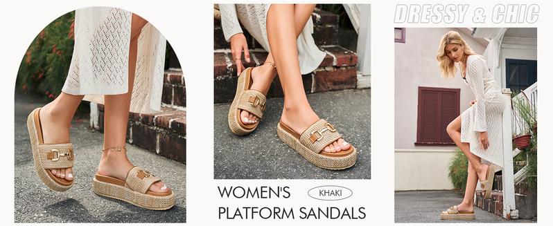 Coutgo Womens Platform Sandals Raffia Espadrilles Metal Chain Slip on Open Toe Cute Beach Slide Sandals Coutgo Womens Platform Sandals Raffia Espadrilles Metal Chain Slip on Open Toe Cute Beach Slide Sandals