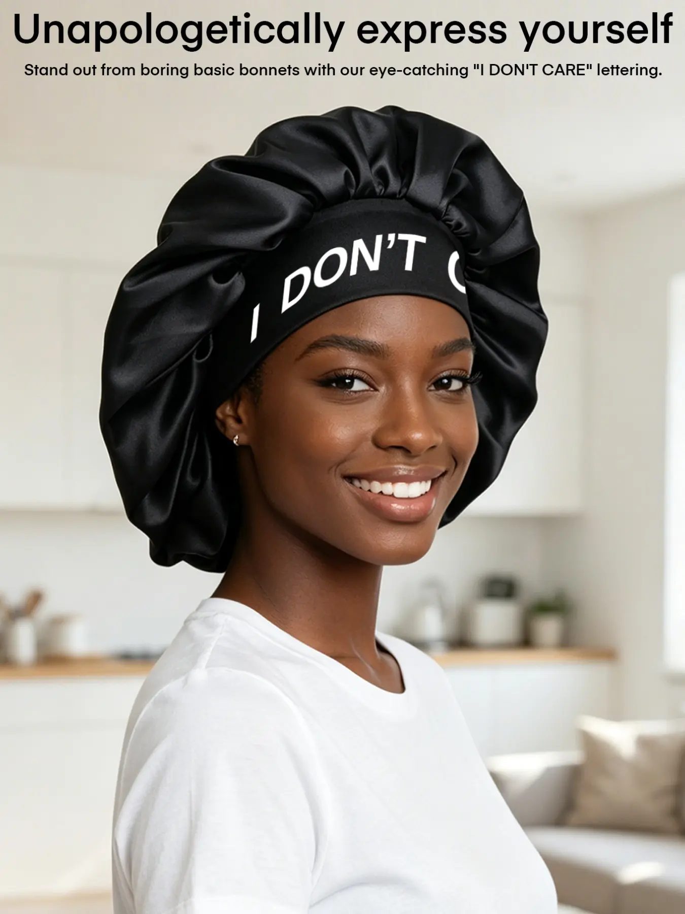 Comfortable Sleep Cap in 8 Colors, Wide Elastic Band, Satin Material, Stylish Personality Hat, Curl Control Sleep Cap