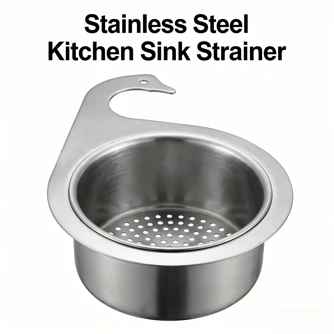 1Pc Swan-shaped Sink Drain Basket, No-drill Snap-on Corner Organizer, Kitchen Food Residue Filter Basket, Fruit & Vegetable Drainer, Multi-purpose Hanging Caddy for Kitchen Sink & Bathroom Toiletries, Household Kitchen Supplies, Stainless Steel Drainer