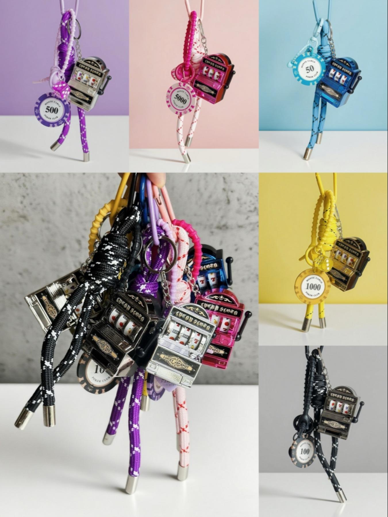 Creative Bag Charm, Vintage Street Style Mini Slot Machine Pendant, Casual All-Season Accessory for Bags, Bag Charm Keychain