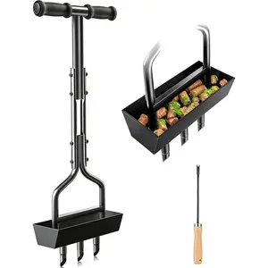 Lawn Aerator Garden Tool with Soil Core Tray, 38" Manual Grass Plug Aerators, Coring Aeration Tools for Gardening, Soil Compaction, Lawn Yard Care