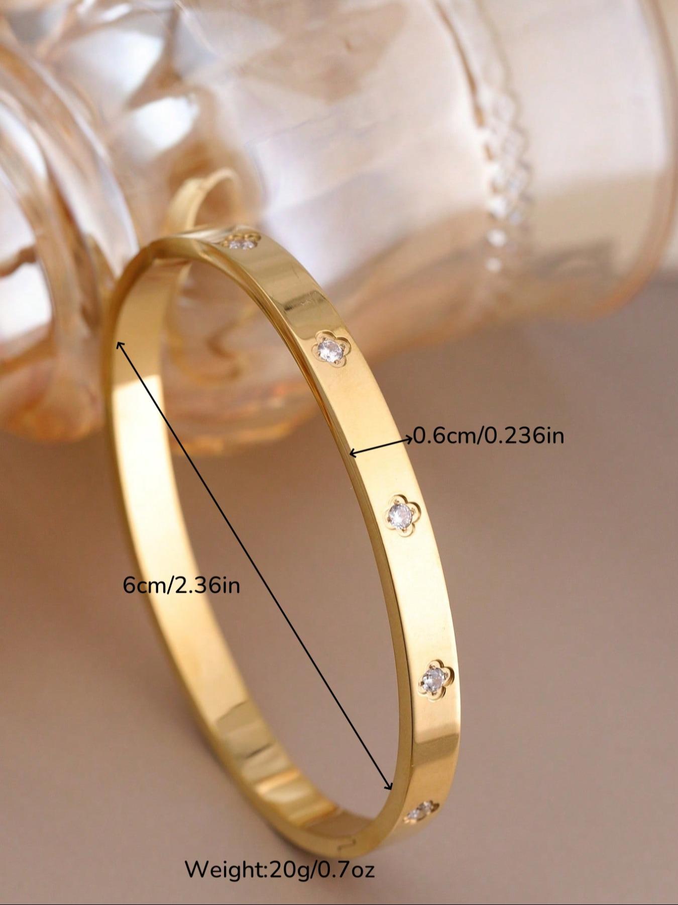 Women's Stainless Steel Bangle Bracelet Set, Chain & Flower Design Jewelry, Perfect Gift for Mom, Mother's Day, Birthday, Party Wear