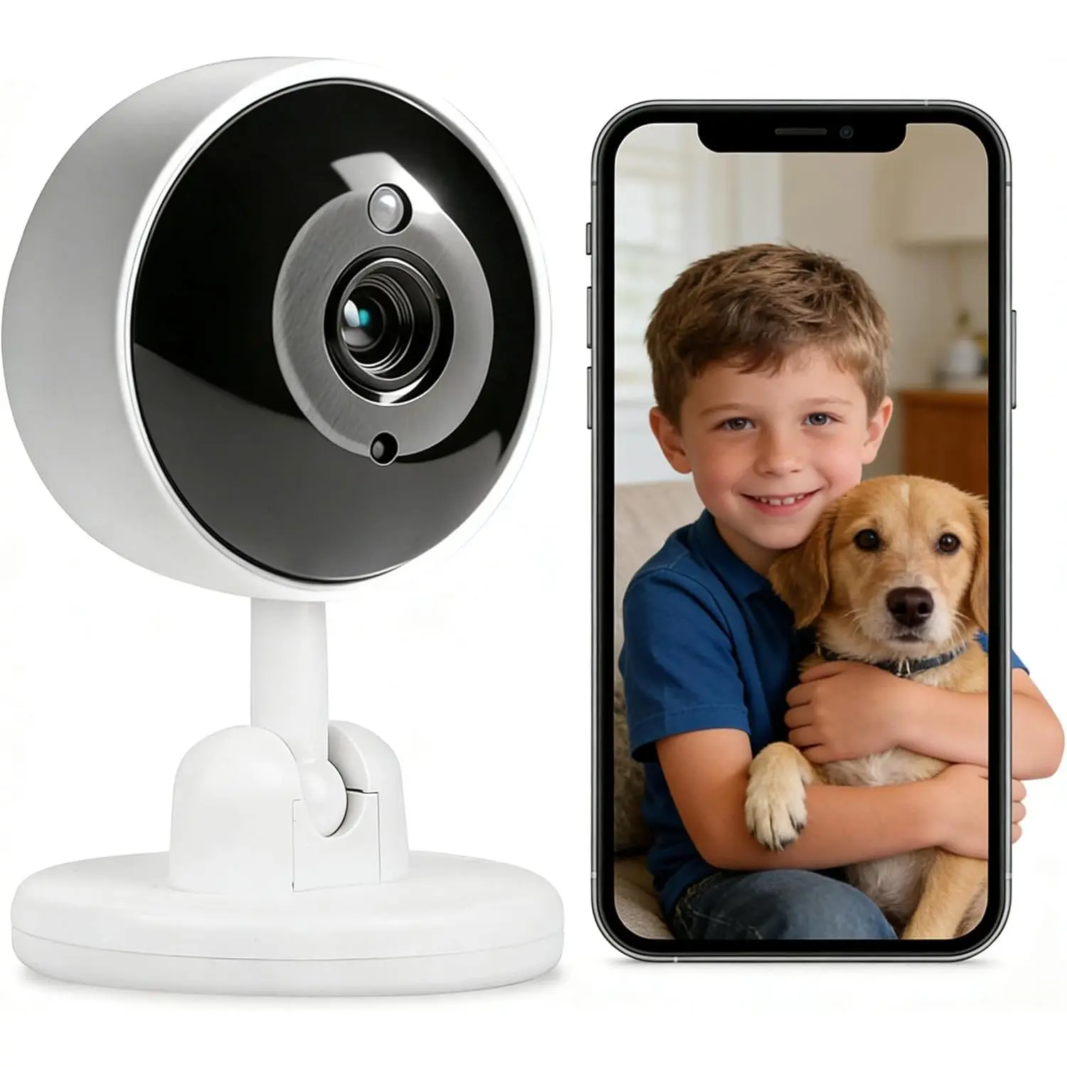 2K WiFi Cameras for Home Security with 24/7 Live Video/Image, Spotlight Siren and Audio, Indoor Security Camera for House, Pet, Baby, Motion Detection, Color Night Vision, Cloud and SD Storage