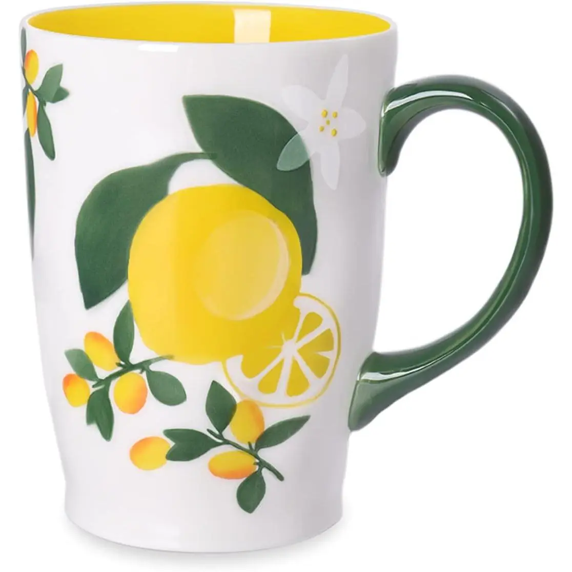 20 oz Personalized  Ceramic Coffee and  Mug Gifts | Citrus Kitchen Artwork,  Hand-Painted, -Boxed for  Lovers and Women, Microwave & Dishwasher Safe