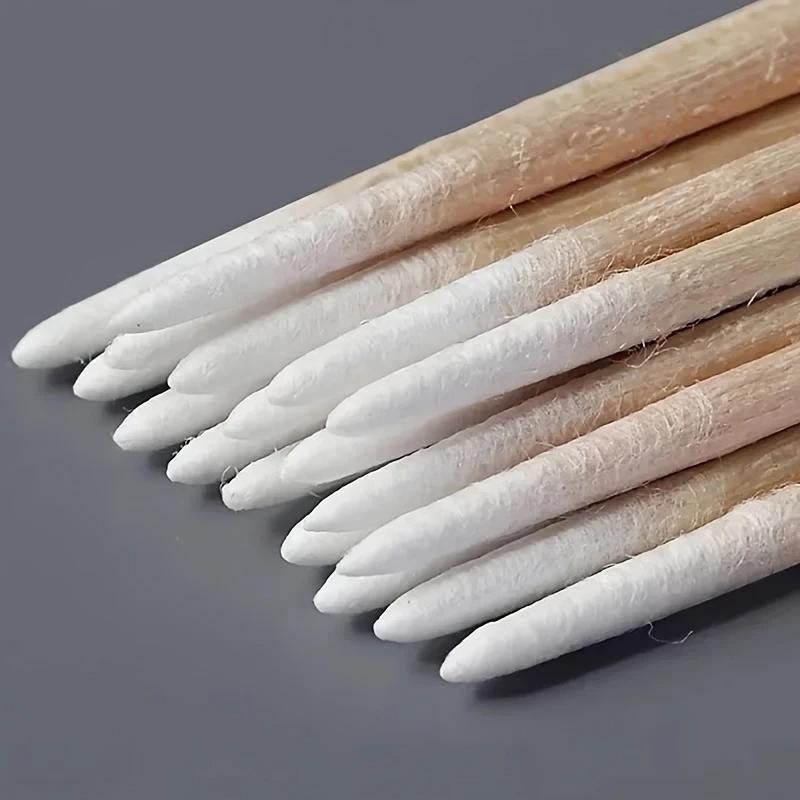 100pcs Beauty Salon Precision Soft Pure Cotton Swabs, Remover Swab, Tattoo Removal, Makeup Brush, Nail Art Polish, Dusting Tool, Disposable Hygiene Cotton Sticks