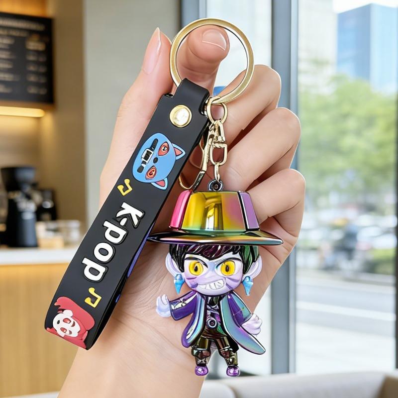 Colorful electroplating witch hunter keychain K-pop animation character fashion bag pendant cartoon silicone gift