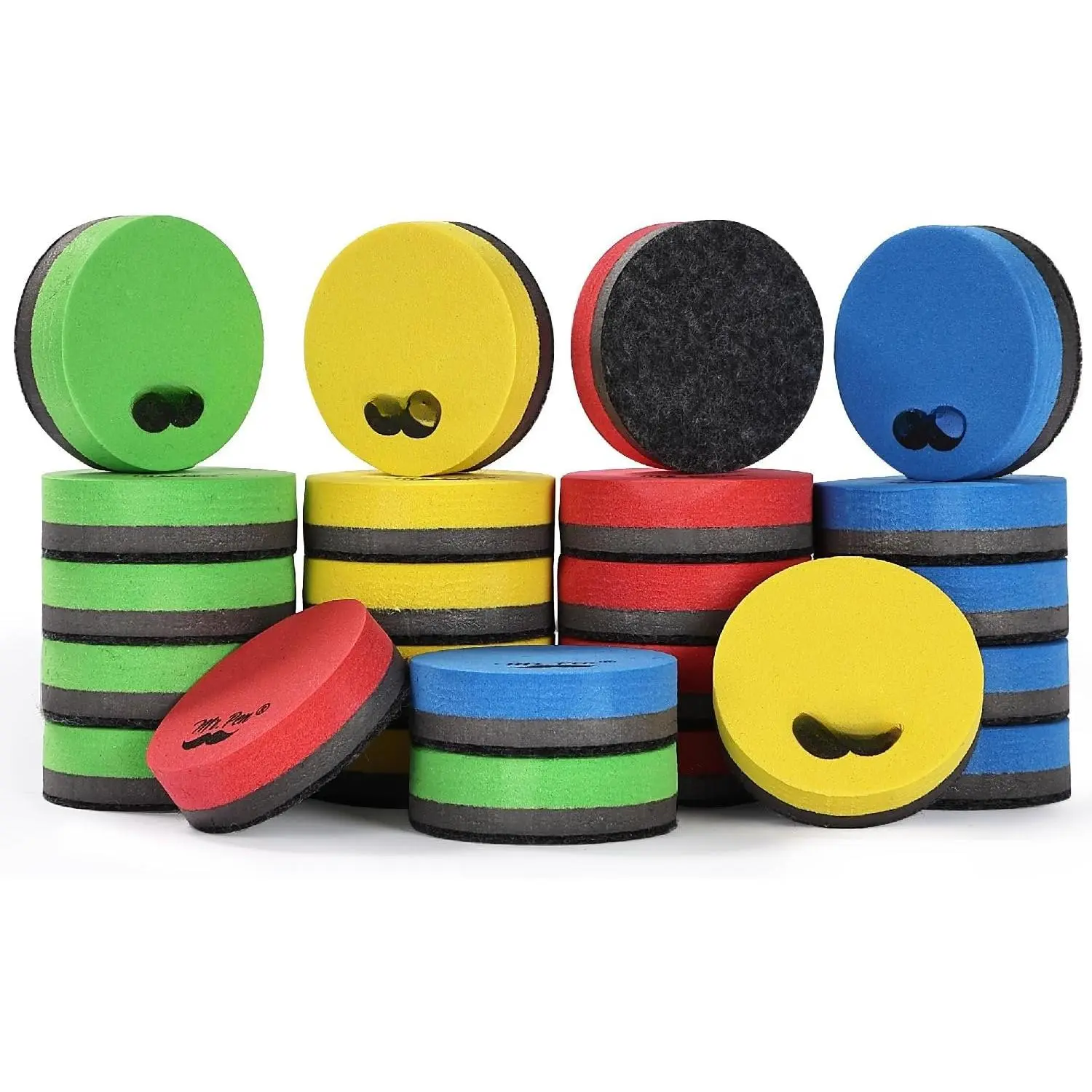 - Round  Dry Erase Erasers, 24 Pack | Colorful Small  Whiteboard Dry Erase Erasers Bulk for , Teachers, Students and Classroom Supplies