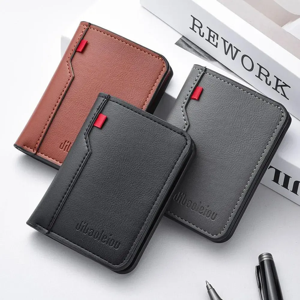 3 Pack Men's Slim Wallet, Ultra Thin PU Leather Card Holder with Minimalist Vertical Design, Lightweight Credit Card Wallet for Front Pocket Daily Carry, Work, Travel, Business and Everyday Use