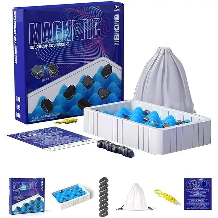 Desktop Magnetic Chess Game for All Ages Magnetic Chess Game with String Best Multiplayer Strategy Board Game for Indoor Outdoor Family Party Travel Camping Portable Puzzle Game Set