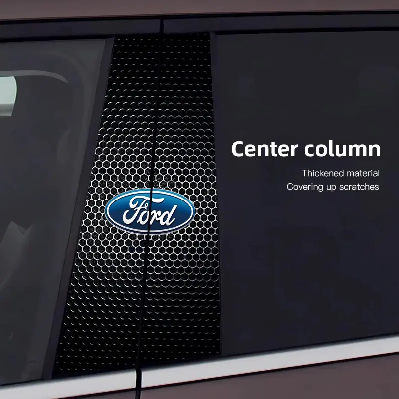 Car Stickers, Cool Car Decoration, B-Pillar Center Column Decoration Cover Decals Auto Accessorie For Ford Mustang F150 Explorer Expedition Escape Bronco Capri Fiesta Focus Ecosport Figo Maverick Ranger S-MAX Mondeo F250 F350