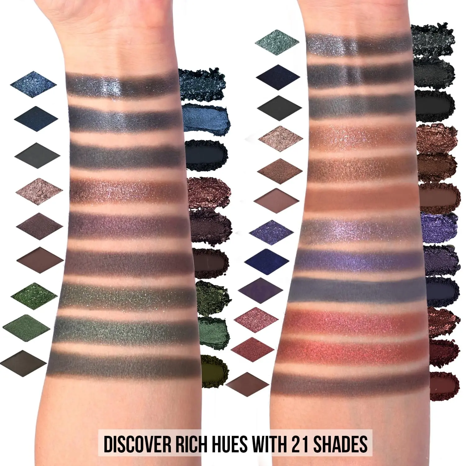 Smokey Eyeshadow Palette, 21-Color Midnight Masquerade Cosmetic Kit with Matte, Shimmer, and Glitter, Talc-Free Dark Neutral Makeup for Goth & Halloween Looks