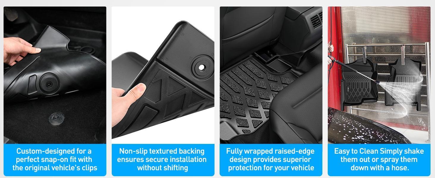 Nilight TPE Floor Mats for Chevy Silverado GMC Sierra Crew Cab 1500 2500 2500HD 3500HD 1999-2006, 2007 Silverado GMC Sierra Classic Body,2000-2006 Suburban Yukon XL Escalade ESV