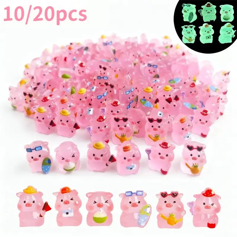 Cute Mini Resin Pig Charm, Cute Charms, DIY Jewelry Making, Keychain, Slime Decor, Fairy Garden Craft, Christmas Gift for Girls and Kids