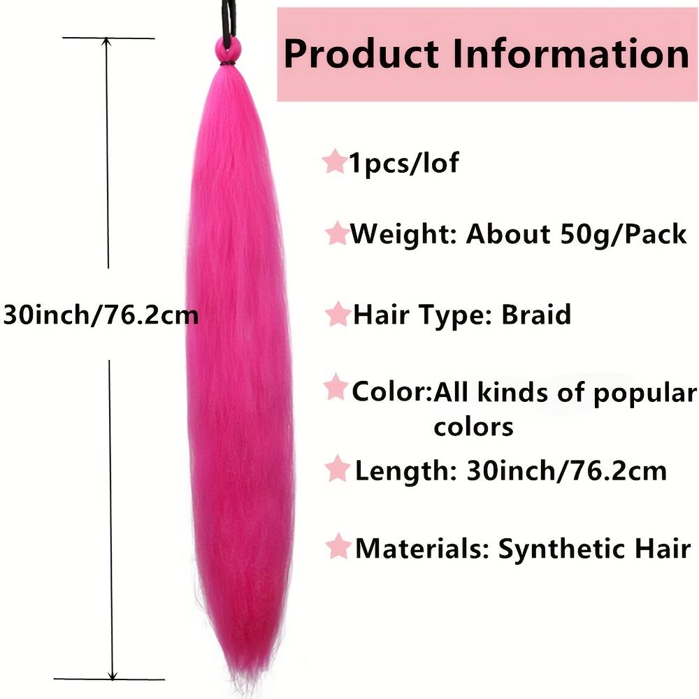 Women's Colorful Braided Ponytail Wig with Elastic Band - Straight Synthetic Hair Easy to Style, Cosplay, Photography - Suitable for All Races, Cosplay Wig, Vibrant Wig, Secure Elastic Band, Photography Wig, Fashion Enthusiasts