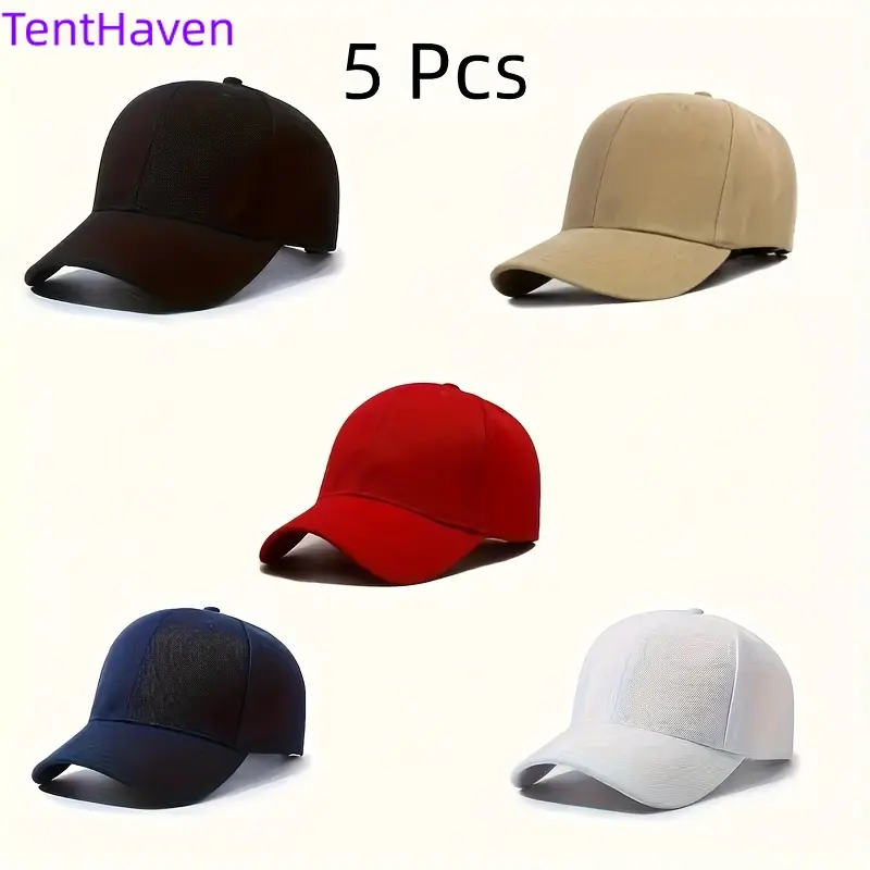 2026 New Unisex 3-Piece Solid Blue Hardtop Baseball Hats - Bare Duckbill Design, Sun Protection, Casual Use Sunshade Cap