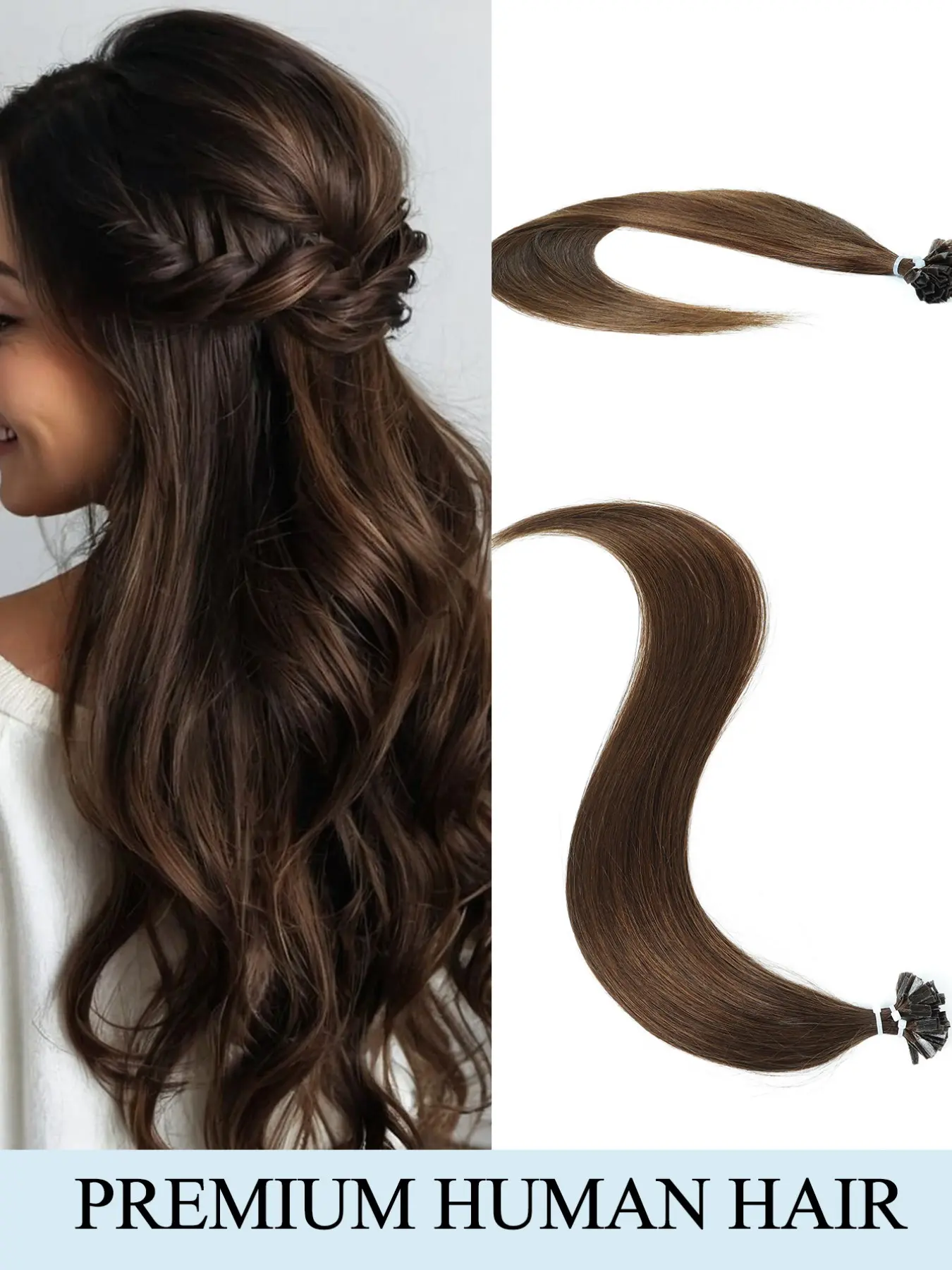 K-Tip Hair Extensions,Real Human Hair,12-20 Inch Straight,Keratin Thermal Fusion,Straight,Natural Soft,Easy To Style,Instant Volume & Lengthening,Suitable For All Skin Tones, Natural Look For Women | Highlight Hair Accessories
