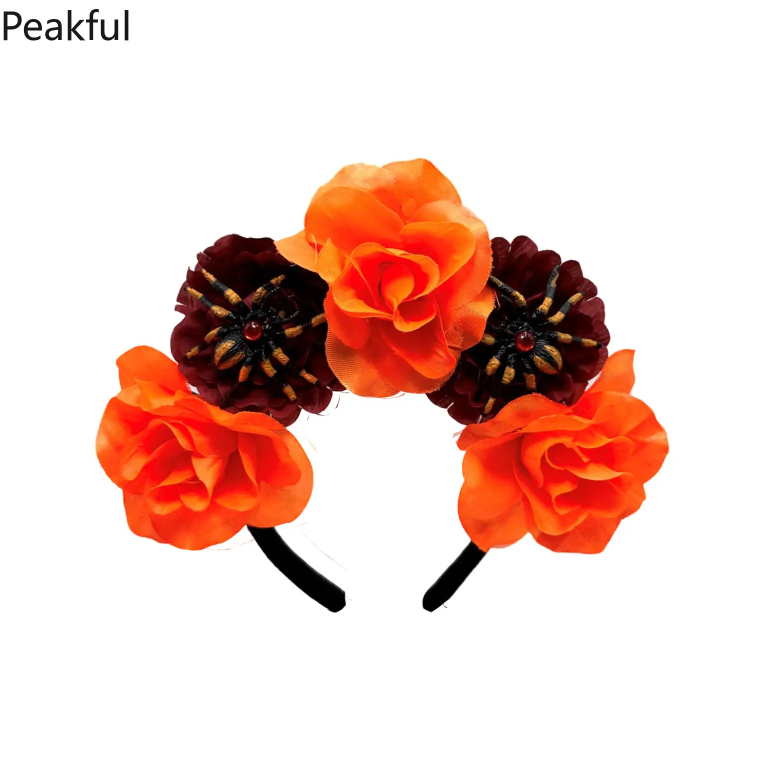 3D Flower & Spider Hairband for Halloween, Gothic Spiders Headpiece with Movable Decorations, Creepy Cute Costume Accessory for Women Girls, Perfect for Theme Parties & Trick-or-Treat