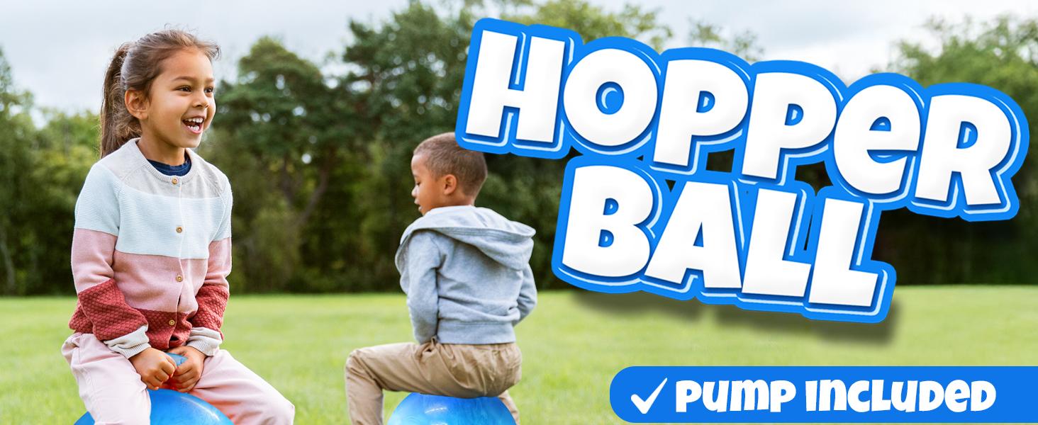 SUNDAY MIRTH Hopper Ball With Handle For Kids 20-inch (50cm) Bouncy Balls For Kids, Blue jumping ball for kids Kangaroo Hippity Hop Balls, Sit And Spin Bouncing Ball With Handle Bounce Ball For Kids With Hand Pump