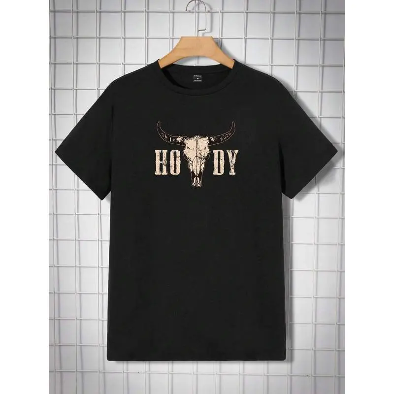 Manfinity Homme Black Knitted Men's Crewneck Short Sleeve T-Shirt, 2000s Style